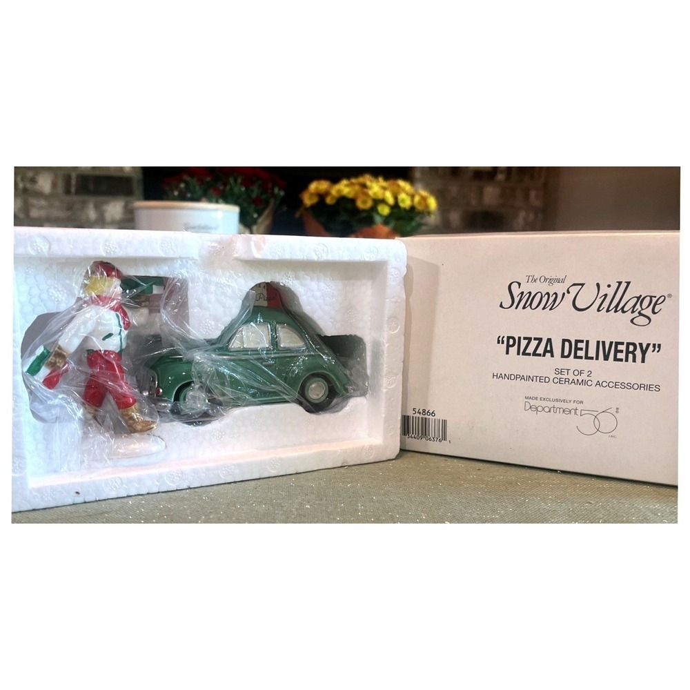 Dept 56 The Original Snow Village "Pizza Delivery" #54866-Excellent! - Picture 2 of 12